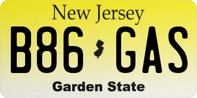 NJ license plate B86GAS