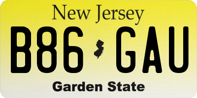 NJ license plate B86GAU