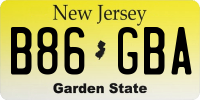 NJ license plate B86GBA