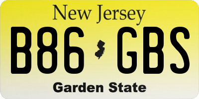 NJ license plate B86GBS