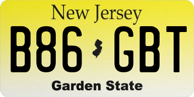 NJ license plate B86GBT