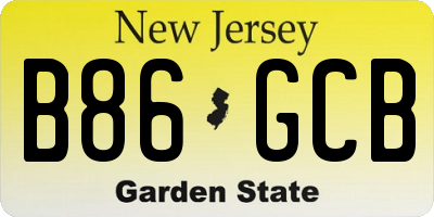NJ license plate B86GCB