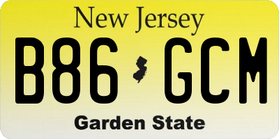 NJ license plate B86GCM