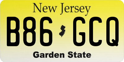 NJ license plate B86GCQ