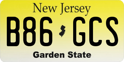 NJ license plate B86GCS
