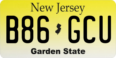 NJ license plate B86GCU