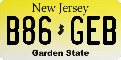 NJ license plate B86GEB