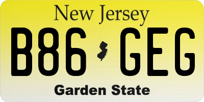 NJ license plate B86GEG
