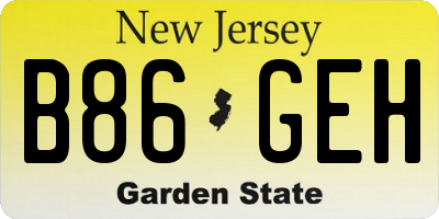 NJ license plate B86GEH