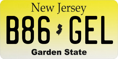 NJ license plate B86GEL