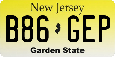 NJ license plate B86GEP