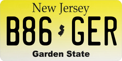 NJ license plate B86GER