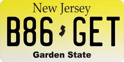 NJ license plate B86GET