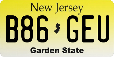 NJ license plate B86GEU