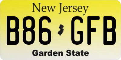 NJ license plate B86GFB