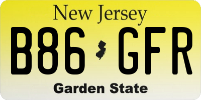 NJ license plate B86GFR