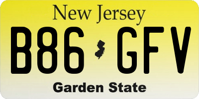 NJ license plate B86GFV