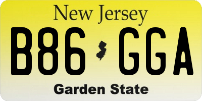 NJ license plate B86GGA