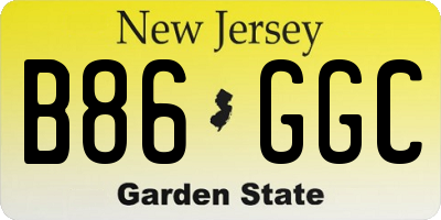 NJ license plate B86GGC