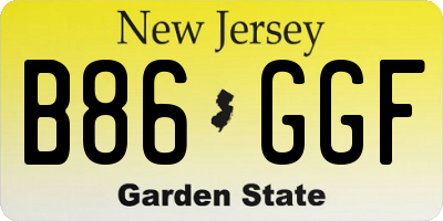 NJ license plate B86GGF