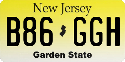 NJ license plate B86GGH