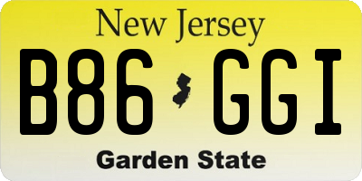 NJ license plate B86GGI