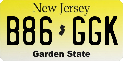 NJ license plate B86GGK