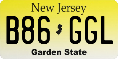 NJ license plate B86GGL