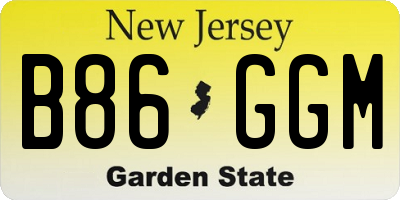 NJ license plate B86GGM