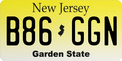 NJ license plate B86GGN