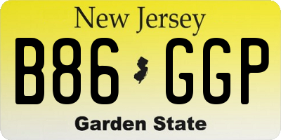 NJ license plate B86GGP