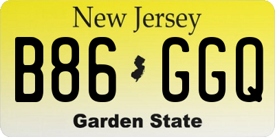 NJ license plate B86GGQ