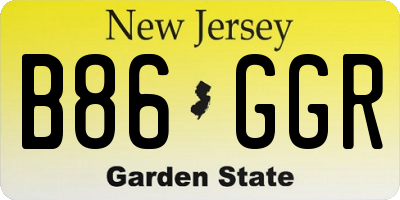 NJ license plate B86GGR