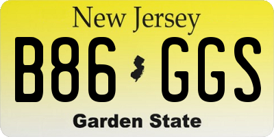 NJ license plate B86GGS