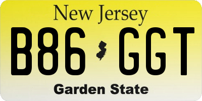 NJ license plate B86GGT