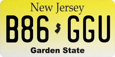 NJ license plate B86GGU