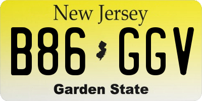 NJ license plate B86GGV