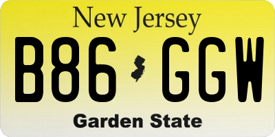NJ license plate B86GGW