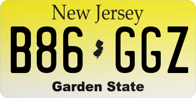 NJ license plate B86GGZ