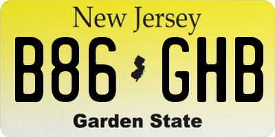 NJ license plate B86GHB