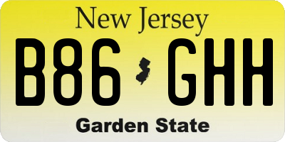 NJ license plate B86GHH