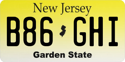 NJ license plate B86GHI