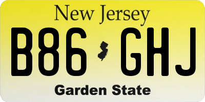 NJ license plate B86GHJ