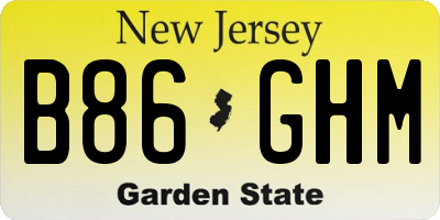 NJ license plate B86GHM