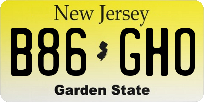 NJ license plate B86GHO