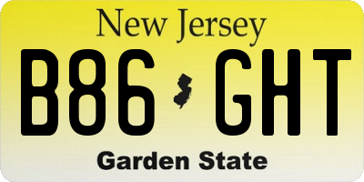 NJ license plate B86GHT