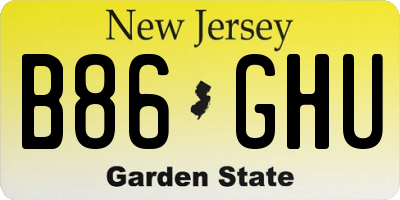 NJ license plate B86GHU