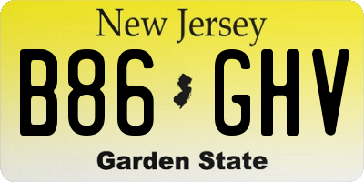 NJ license plate B86GHV