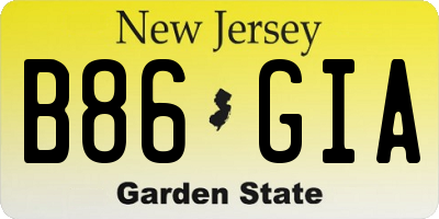 NJ license plate B86GIA