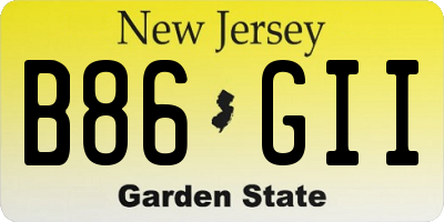 NJ license plate B86GII